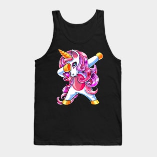 Dabbing Unicorn Birthday Shirt Girls Cute Unicorn Tank Top